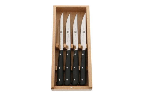 Zwilling Essential 4 Piece Steak Knife Set with Beechwood Box