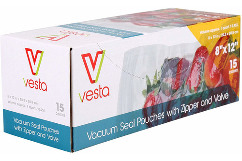 Vesta Precision Vacuum Sealer Bags 8x12 inches 15 PK